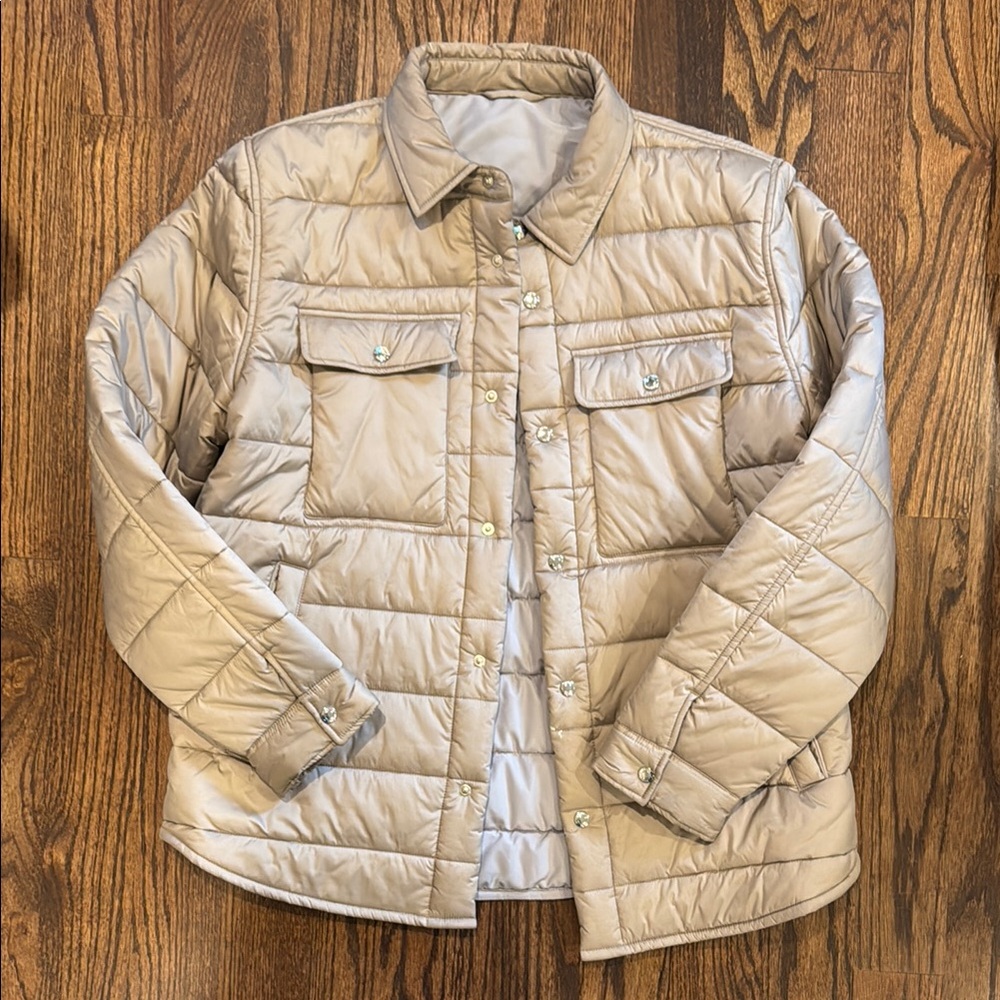 Reiss Men's Tan Quilted Mid Weight Jacket